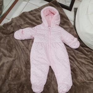 Baby 12 month large fitting snow suit Closed feet